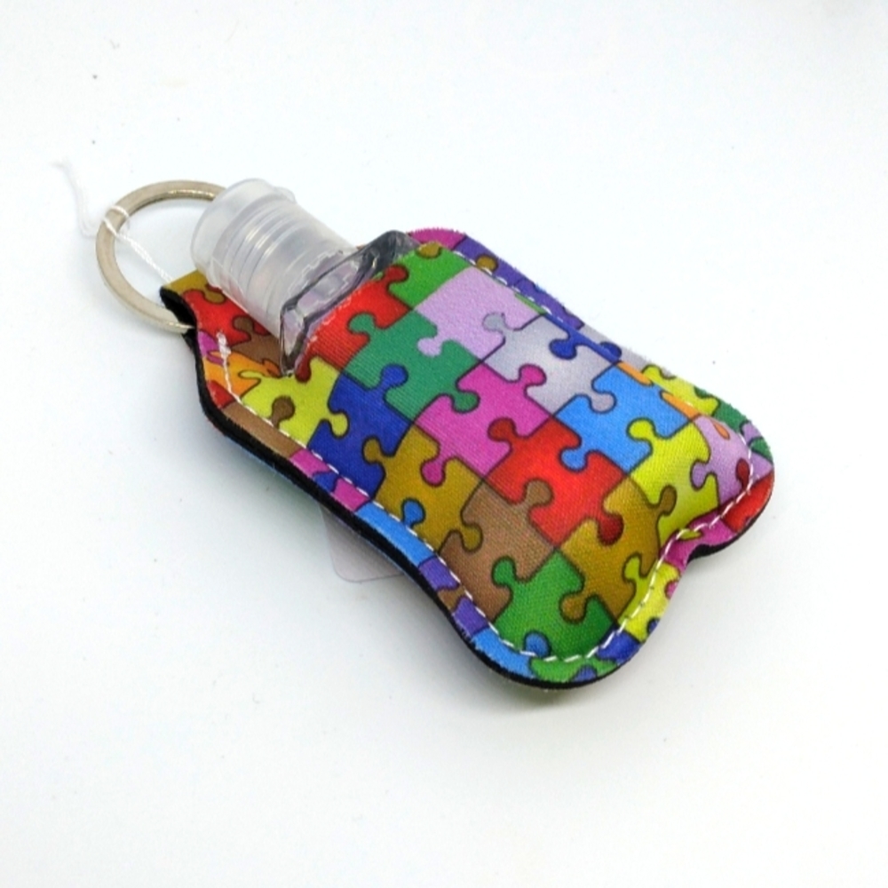 Autism awareness sanitizer keychain